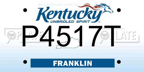 P4517T Kentucky License Plate