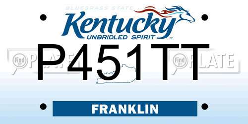 P451TT Kentucky License Plate