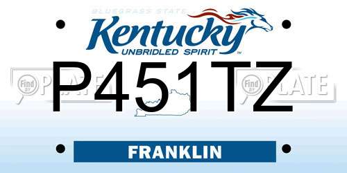 P451TZ Kentucky License Plate