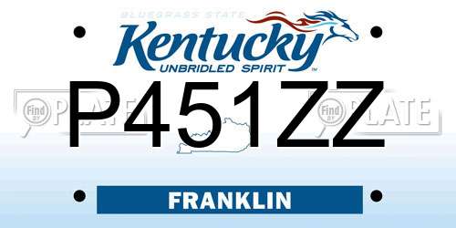 P451ZZ Kentucky License Plate