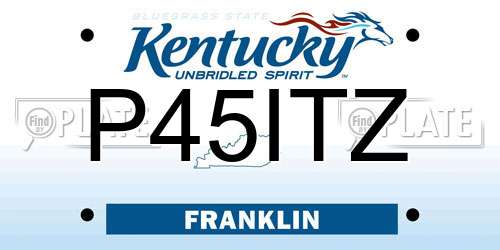 P45ITZ Kentucky License Plate