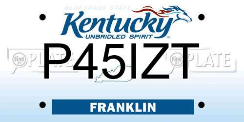 P45IZT Kentucky License Plate