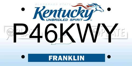 P46KWY Kentucky License Plate