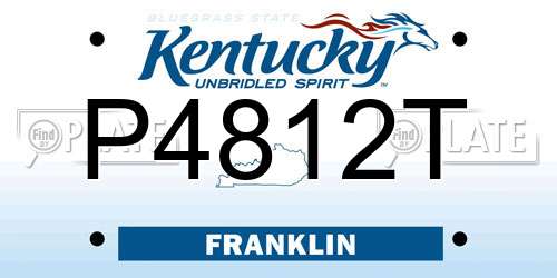 P4812T Kentucky License Plate