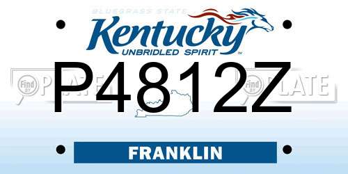 P4812Z Kentucky License Plate