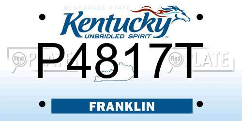 P4817T Kentucky License Plate