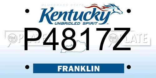 P4817Z Kentucky License Plate