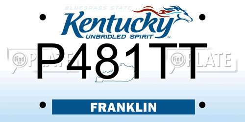 P481TT Kentucky License Plate