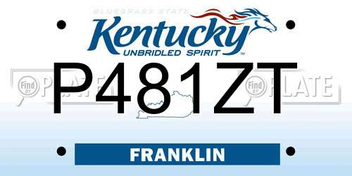 P481ZT Kentucky License Plate