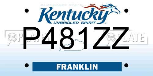P481ZZ Kentucky License Plate