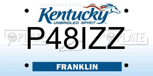 P48IZZ Kentucky License Plate