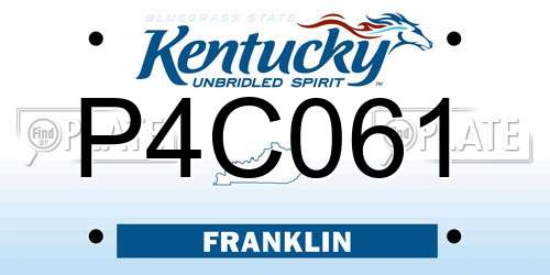 P4C061 Kentucky License Plate