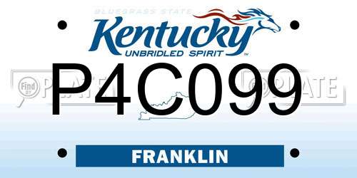 P4C099 Kentucky License Plate