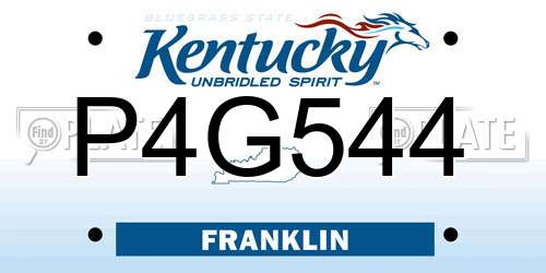 P4G544 Kentucky License Plate
