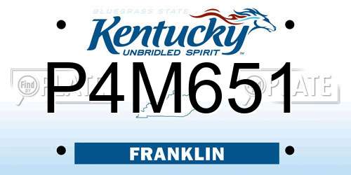 P4M651 Kentucky License Plate