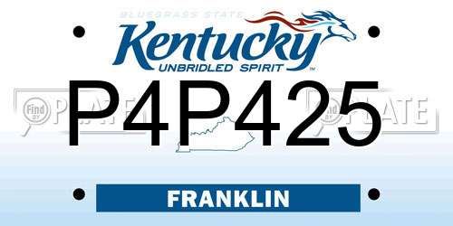 P4P425 Kentucky License Plate