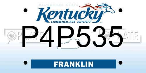 P4P535 Kentucky License Plate