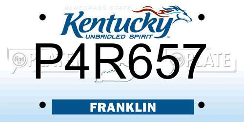 P4R657 Kentucky License Plate