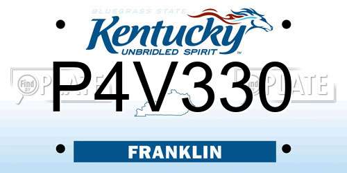 P4V330 Kentucky License Plate