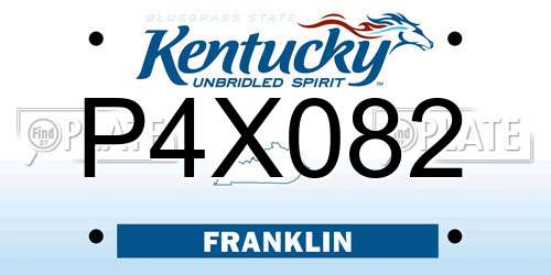 P4X082 Kentucky License Plate