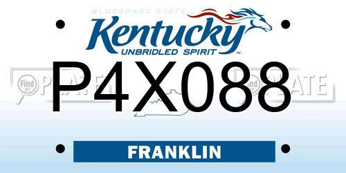 P4X088 Kentucky License Plate