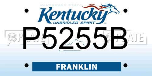 P5255B Kentucky License Plate