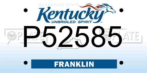 P52585 Kentucky License Plate