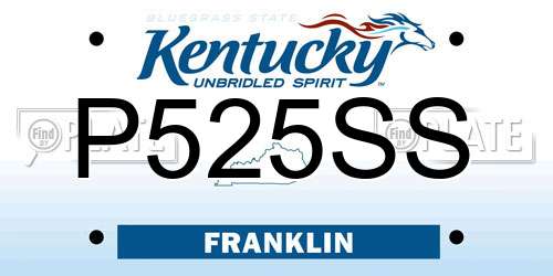 P525SS Kentucky License Plate