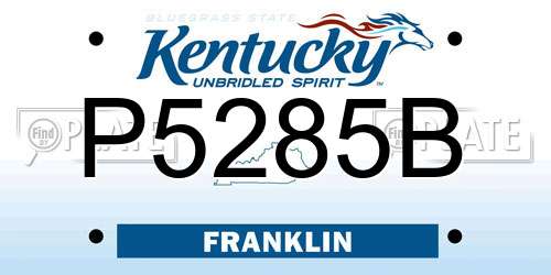P5285B Kentucky License Plate
