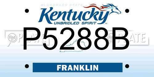 P5288B Kentucky License Plate