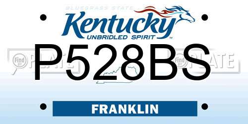 P528BS Kentucky License Plate