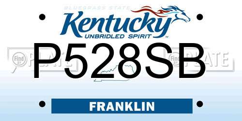 P528SB Kentucky License Plate