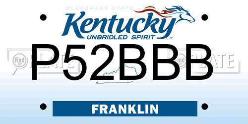 P52BBB Kentucky License Plate