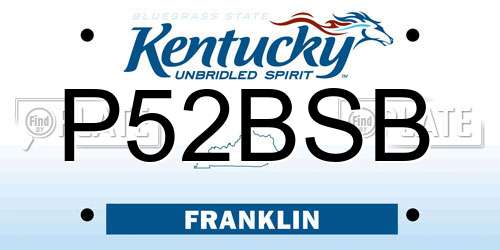 P52BSB Kentucky License Plate