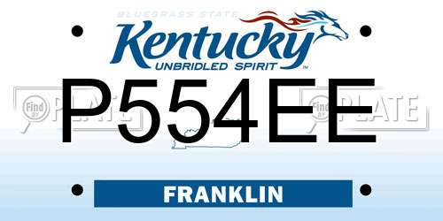 P554EE Kentucky License Plate