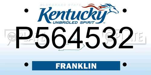 P564532 Kentucky License Plate