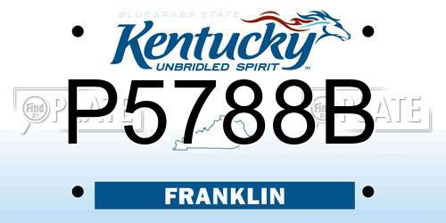 P5788B Kentucky License Plate