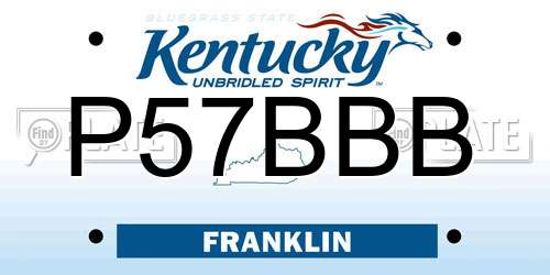 P57BBB Kentucky License Plate