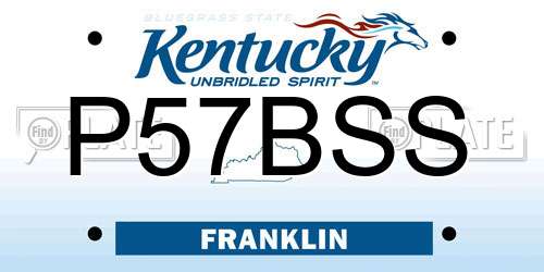 P57BSS Kentucky License Plate