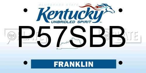 P57SBB Kentucky License Plate