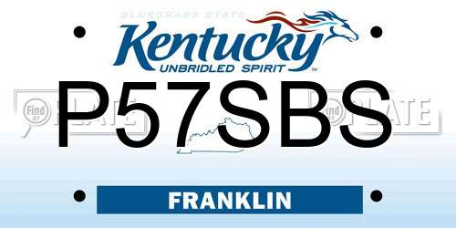 P57SBS Kentucky License Plate
