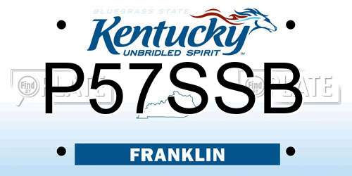 P57SSB Kentucky License Plate