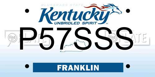 P57SSS Kentucky License Plate