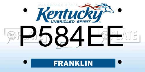 P584EE Kentucky License Plate