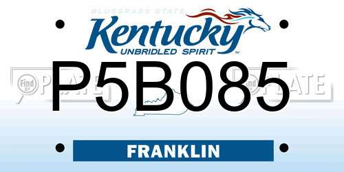 P5B085 Kentucky License Plate