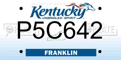 P5C642 Kentucky License Plate