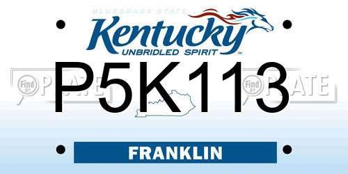 P5K113 Kentucky License Plate