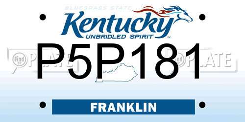 P5P181 Kentucky License Plate
