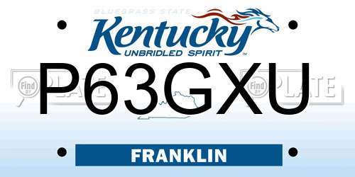 P63GXU Kentucky License Plate