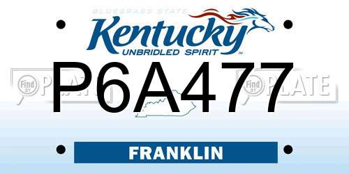 P6A477 Kentucky License Plate